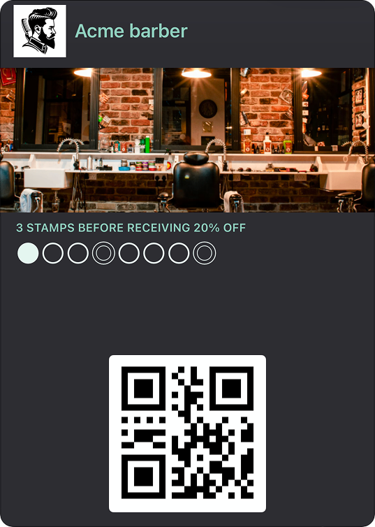 Example visit-based loyalty card layout
